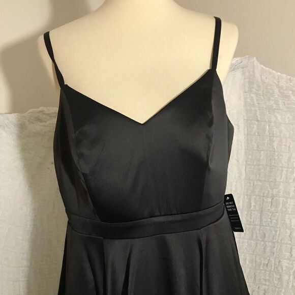 Torrid NWT Black Satin Skater Cocktail Dress Size 10 - Picture 2 of 15
